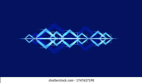 Vector hermosa ilustración de la tecnología inteligente SoundWave. Asistente personal o logotipo para el reconocimiento de voz. Una pista de sonido luminosa.