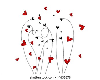 Vector beautiful Illustration Valentine's Day background