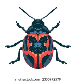 ilustración de la caricatura vectorial de ladybug aislado