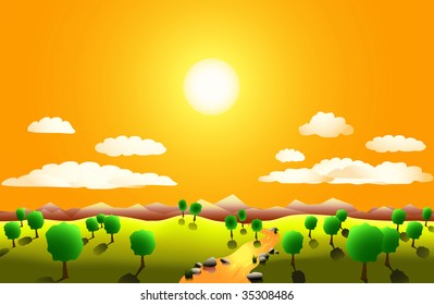 vector beautiful landscape