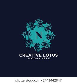 Vector beautiful leaf design logo with green natural concept, logo flower for beauty and others