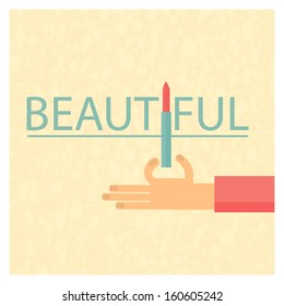  vector of beautiful ,lipstic