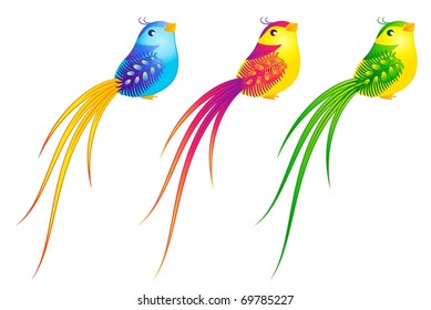 Vector beautiful little birds