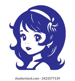Vector beautiful little girl vector art illustration 