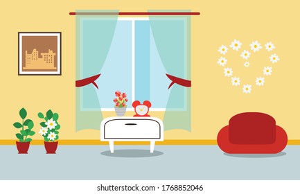 Vector de una hermosa sala de estar.