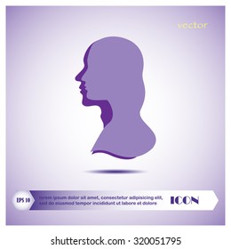 vector beautiful man and woman profiles