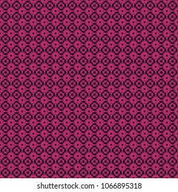 Vector beautiful mandala. Artwork for creative design, art and entertainment. Seamless pattern in fractal design. It is executed in black, purple and magenta colors.
