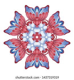 Vector Beautiful Mandala. Circle Abstract Object Isolated On White Background. Ethnic Decorative Round Element