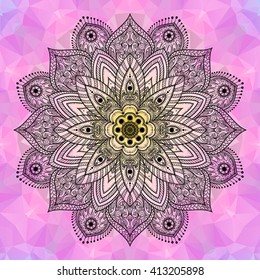 Vector Beautiful Mandala. Mandala on the bright background.