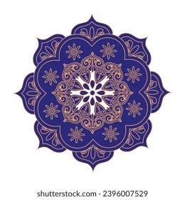 Vector hermoso diseño de ornamento de mandala con elemento de círculo geométrico hecho.