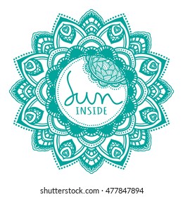 Vector Beautiful Mandala Sun. Vintage decorative element. Ethnic round ornament