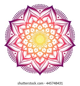 Vector Beautiful Mandala. Vintage decorative element. Ethnic round ornament
