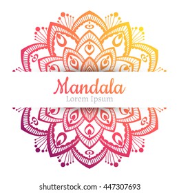 Vector Beautiful Mandala. Vintage decorative element. Ethnic round ornament