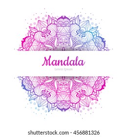 Vector Beautiful Mandala. Vintage decorative element. Ethnic round ornament