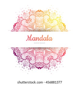 Vector Beautiful Mandala. Vintage decorative element. Ethnic round ornament