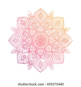 Vector Beautiful Mandala. Vintage decorative element. Ethnic round ornament. abstract watercolor hand drawn vector. 