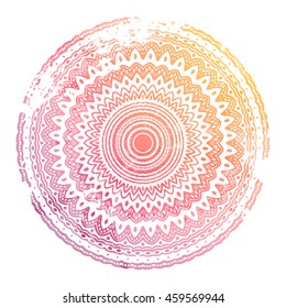 Vector Beautiful Mandala. Vintage decorative element. Ethnic round ornament. abstract watercolor hand drawn vector.
