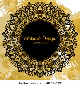 Vector Beautiful Mandala. Vintage decorative element. Ethnic round ornament. abstract watercolor hand drawn vector. ink spot. brush stain.