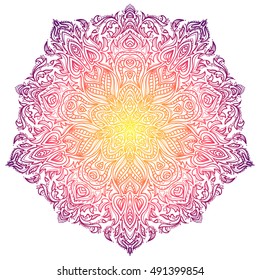 Vector Beautiful Mandala. Vintage decorative element. Ethnic round ornament