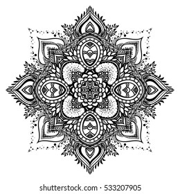Vector Beautiful Mandala. Vintage decorative element. Ethnic round ornament