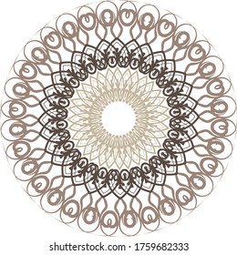 Vector Beautiful Mandala.Flower Mandalas.brown color mandala design.