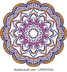 Vector Beautiful Mandala.vector illustration,Mandalas for coloring book,Round gradient mandala on white isolated background. Mandala with floral patterns. Yoga template, Mandala with floral patterns. 