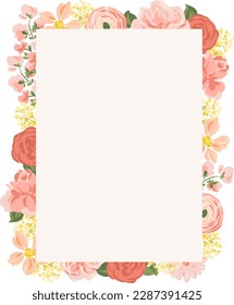 Vector Beautiful Modern Floral Frame