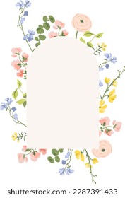 Vector Beautiful Modern Floral Frame