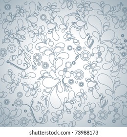 Vector beautiful modern silver seamless floral background illustration