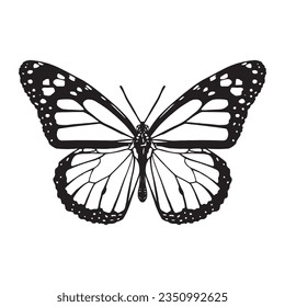 ilustración de la caricatura de la mariposa de la monarca vectorial aislada