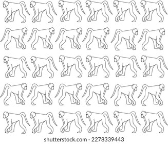 Vector of beautiful monkeys, pattern