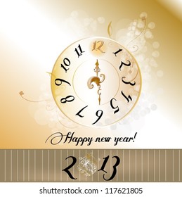Vector beautiful New Year's Card with