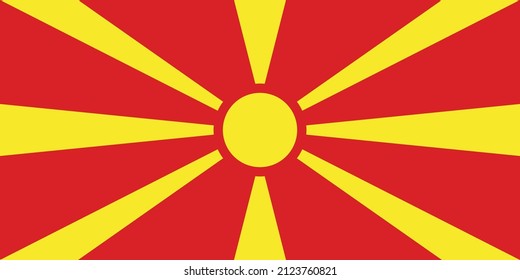 Vector of beautiful North Macedonian flag.