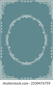 Vector - Hermoso adorno de borde vintage o marco sobre fondo verde. Boda, Matrimonio, Memorial. Puede ser utilizado para la tarjeta de la invitación, Web, memorial, certificado.