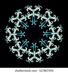 Vector beautiful ornamental rosette. For ethnic or tattoo design.
