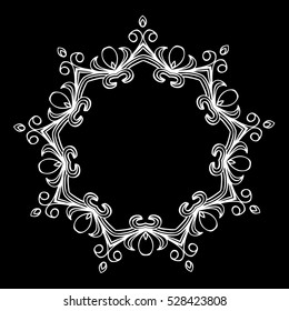 Vector beautiful ornamental rosette. For ethnic or tattoo design.