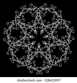 Vector beautiful ornamental rosette. For ethnic or tattoo design.