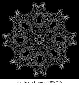 Vector beautiful ornamental rosette. For ethnic or tattoo design.