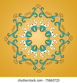 Vector beautiful ornamental rosette. For ethnic or tattoo design.