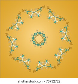 Vector beautiful ornamental rosette. For ethnic or tattoo design.