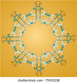 Vector beautiful ornamental rosette. For ethnic or tattoo design.