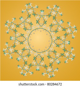 Vector beautiful ornamental rosette. For ethnic or tattoo design.