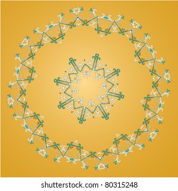 Vector beautiful ornamental rosette. For ethnic or tattoo design.