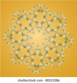 Vector beautiful ornamental rosette. For ethnic or tattoo design.