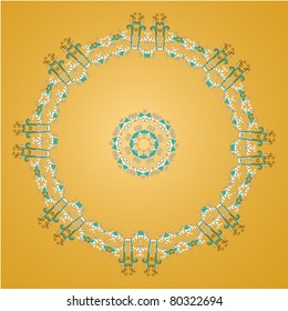 Vector beautiful ornamental rosette. For ethnic or tattoo design.
