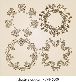 Vector beautiful ornamental rosettes.