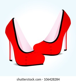 Vector beautiful pair of shoes with high heel
