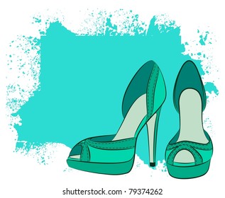 vector beautiful pair of shoes with high heel