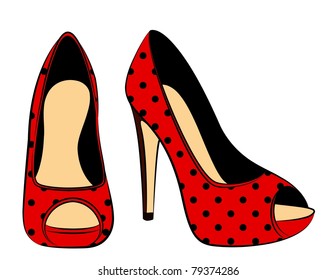 Vector hermoso par de zapatos con tacón alto