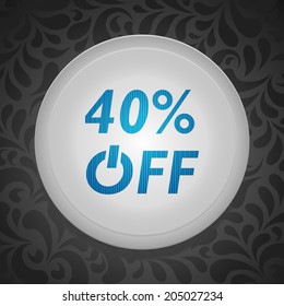 Vector beautiful Percent off web icon on the wonderful flower pattern